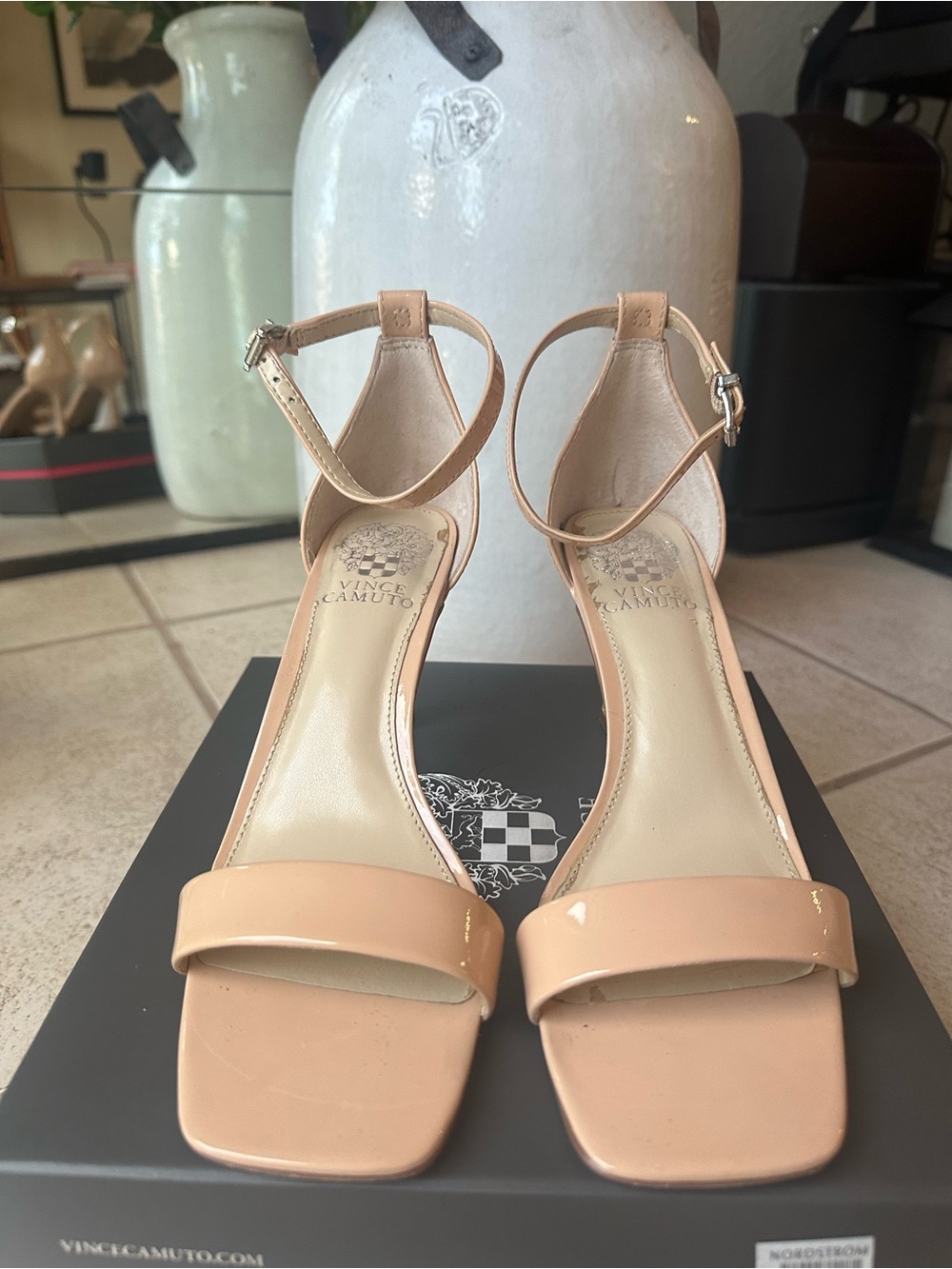 Vince Camuto Nude Ankle Straps